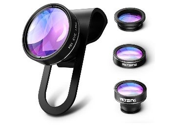 Victsing 3 In 1 Clip-On Lens Kit For Mobile Carmera 