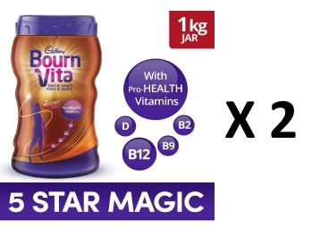 Pack of 2:- Bournvita 5 Star Magic Pro-Health Chocolate Drink, 1 kg Jar at Just Rs. 682