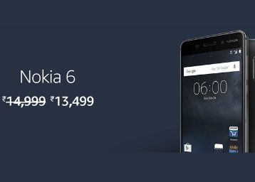 Flat Rs. 3700 off:- Nokia 6 (Matte Black, 32GB) at Just Rs. 13499