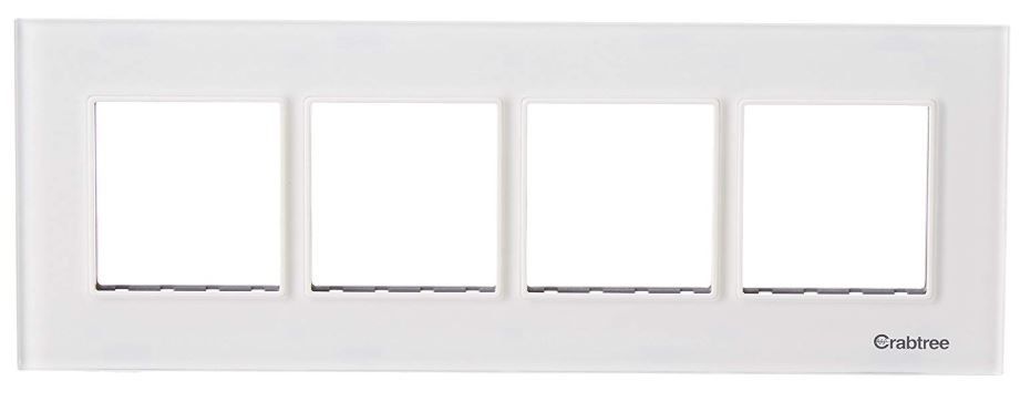 Crabtree ACMPGCWH08 Murano8(H) Module Glass Cover Plate with Universal Socket (Arctic White) at Flat 60% Off