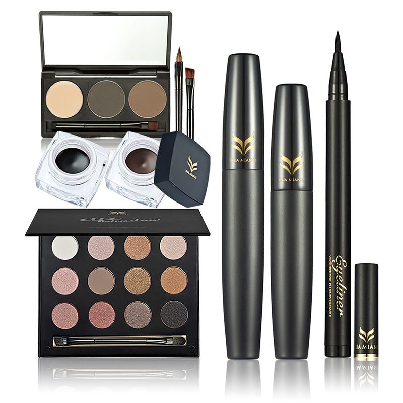 Eye Shadow Eyeliner Mascara Eyebrow Makeup Set 9 pcs at Just Rs. 719