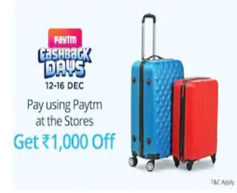 Flat Rs.1000 Off when you pay using Paytm at VIP Bags