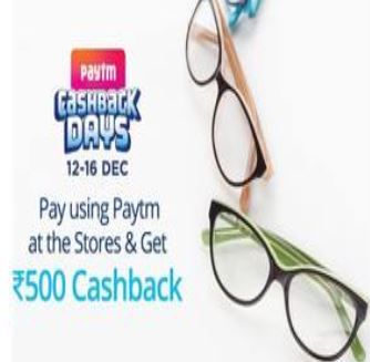 Flat Rs.500 Cashback when you pay using Paytm at Specsmakers