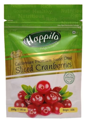 Happilo Premium Californian Dried and Sweet Sliced Cranberries, 200g on 20%OFF +10% Coupon