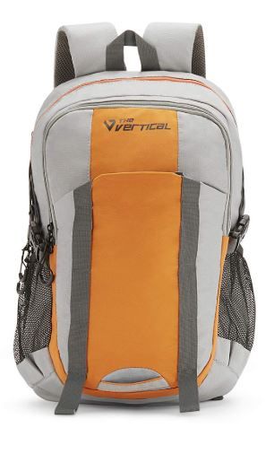 he Vertical Voyage Polyester 27 Ltrs Black and Orange School Backpack on 57% OFF