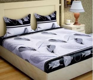 Phyto Home 141 TC Microfiber Double 3D Printed Bedsheet on 75% off