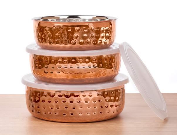 SignoraWare Stainless Steel Container Set, 3-Piece, Copper on 52% off