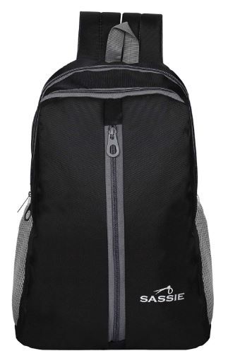 SASSIE Polyester 21 Ltr Black School Bag on 66% off