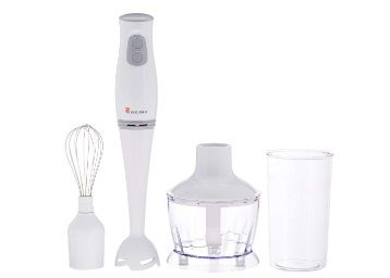 Flat 44% off on Amazon Brand - Solimo 200-Watt 3-in-1 Hand Blender with Blending Jar, Chopper Bowl, Whisking Attachment