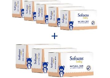 Softsens Baby Natural Bar Soap with Honey, Orange & Natural Almond Oil, 75g (Buy 5, Get 3 Free) at Rs. 215