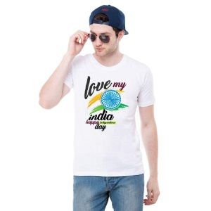 Flat 60% off Independence Day T-Shirt Printed Round Neck & Half Sleeve