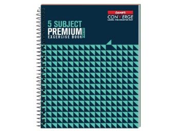 Luxor 5 Subject Spiral Premium Exercise Notebook, Single Ruled - (20.3cm x 26.7cm), 250 Pages At Rs.97