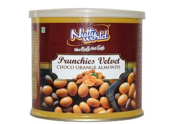 Nutty World Prunchies Velvet- Choco Orange Almonds 175 g, Tin At Rs.149
