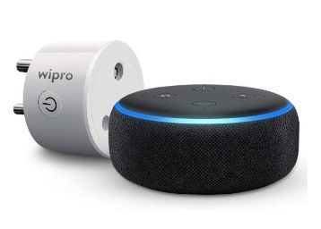 Echo Dot (Black) bundle with Wipro 10A smart plug for small appliances at Rs.2498