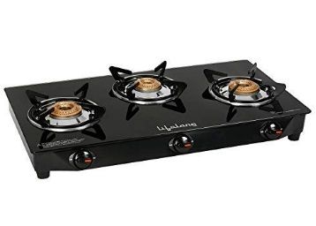 Lifelong 3 Burner Gas Stove Glass Top, ISI Certified at Just Rs.1999