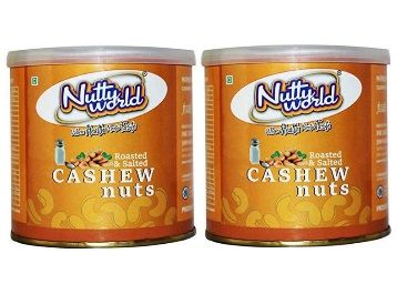 Apply 15% Coupon - Nutty World Roasted & Salted Cashews 280 g - Pack of 2 ( 140 Gm Each Tin)