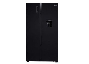 Flat 49% off on AmazonBasics 564 L Frost Free Side-by-Side Refrigerator with Water Dispenser (Black Glass Door)