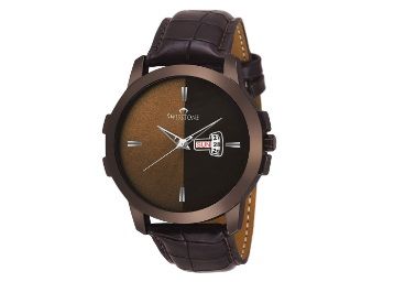 Flat 84% off on SWISSTONE Analogue Brown Dial and Leather Strap Men