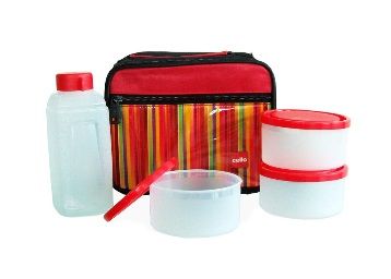 Flat 51% off on Cello Go 4 Eat Plastic Container Set, 4-Pieces, Red