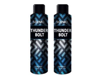 Amazon Brand - Solimo Thunder Bolt Deodorant For Men, 150 ml (Pack of 2) at Rs.169