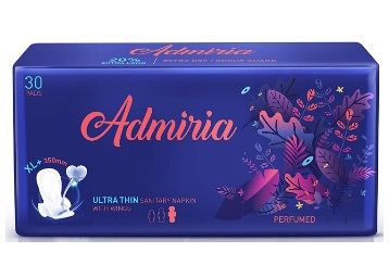 Flat 50% off on Admiria Ultra Thin Extra Dry XL+ Sanitary Napkins (Pack of 30) at Rs. 149