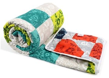 Divine Casa Microfibre Comforter/Blanket/Quilt/Duvet Lightweight, All Weather Single Comforter, Abstract- Lime Green and Red at Rs. 799
