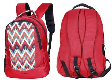 Zwart 25 Ltrs Red Printed School Backpack at Rs. 334