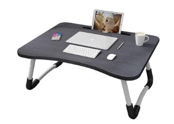 MemeHo® Smart Multi-Purpose Laptop Table with Dock Stand/Study Table/Bed Table/Foldable and Portable/Ergonomic & Rounded Edges/Non-Slip Legs (Black) at Rs. 764