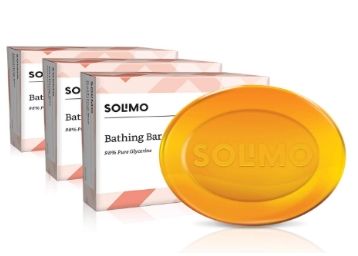 Amazon Brand - Solimo Glycerine Bathing Bar (Pack of 3), 3 x 125g at Rs. 109