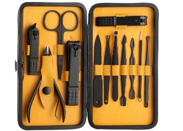 Foolzy Stainless Steel Nail Scissors Manicure Grooming Kit Set with Nail Clippers, Peeling Knife, Nail Cleaning Knife, Acne Needle at Rs.399