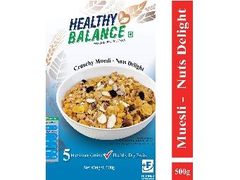 Healthy Balance Crunchy Muesli - Nuts Delight 500gm At Rs.192