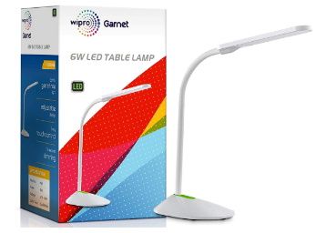 Wipro Garnet 6W LED Table lamp-3 Grade dimming and Color Changing at Rs. 1059