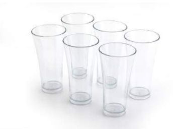 MR Products Premium Quality Poly Carbonate Stylish Transparent Glass Glass Set (Pack of 6) at Rs. 179