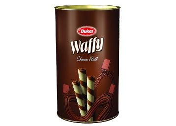 Flat 50% off - Dukes Waffy Rolls Tin - Chocolate, 300gm at Rs. 125