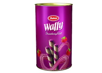 50% off - Dukes Waffy Rolls Tin- Strawberry, 300 g at Rs. 125