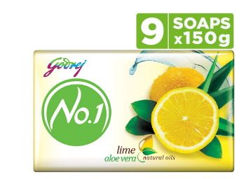 Godrej No.1 Bathing Soap – Lime & Aloe Vera, 150g (Pack of 9) at Rs. 218