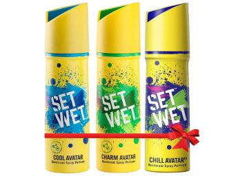 Set Wet Cool, Charm and Chill Avatar Deodorant Spray Perfume, 150ml (Pack of 3) at Rs. 199