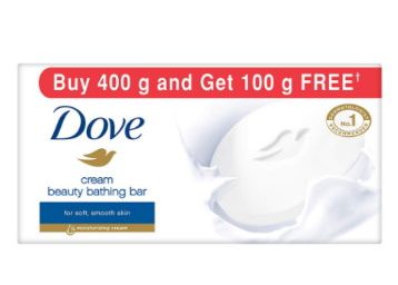 Dove Cream Beauty Bathing Bar, 100g (Buy 4 Get 1 Free) at Rs. 192