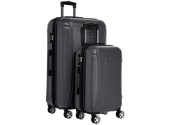Amazon Brand - Solimo Grey Hardsided Luggage with TSA Lock, Set of 2 (78cm + 56.5 cm)