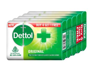 Dettol Original Germ Protection Bathing Soap bar, 125gm (Pack of 5)