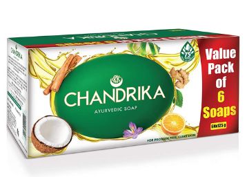 Chandrika Ayurvedic Handmade Soap, 125g (Pack of 6)