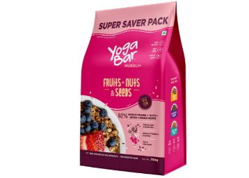Yogabar Breakfast Cereal & Muesli | 92% Fruit and Nut + Seeds + Whole-Grains | Super Saver - 700g at Rs. 372