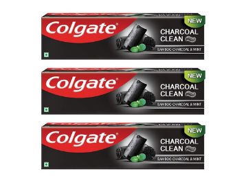 Colgate Charcoal Clean Toothpaste, Bamboo Charcoal and Mint - 120 g (Pack of 3)