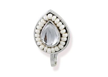 Zaveri Pearls Drop Shape Dark Silver Antique