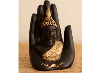 eCraftIndia Golden Handcrafted Palm Buddha Polyresin Showpiece At Rs. 251