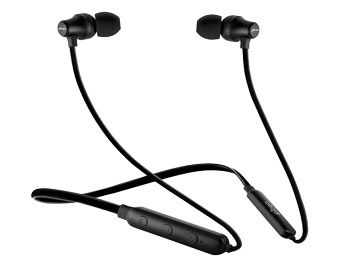 pTron Tangent Lite Bluetooth 5.0 Wireless Headphones with Hi-Fi Stereo Sound, 6Hrs Playtime, Lightweight Ergonomic Neckband, Sweat-Resistant Magnetic Earbuds, Voice Assistant & Mic - (Black)