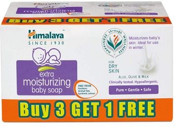 Himalaya Extra Moisturizing Baby Soap (75g, Buy 3 Get 1 Free)