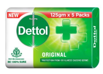 Dettol Original Germ Protection Bathing Soap bar, 125gm (Pack of 5) At Rs. 183