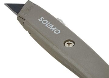 Amazon Brand - Solimo Retractable Knife with Extra Blade (Grey)