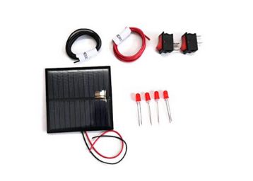 Electronicspices 6v-100 Mah Diy Solar Panel in Square Shape with 4 LED, 2 on/off Switch, 2 Meter Wire (70 x 70 x03 mm)